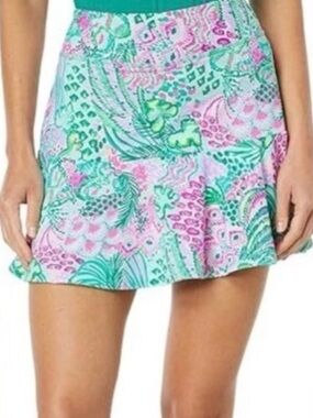 🌸EUC Lilly Pulitzer Luxletic Carmelia Skort XL🌴Multi Banana Split☀️UPF 50+